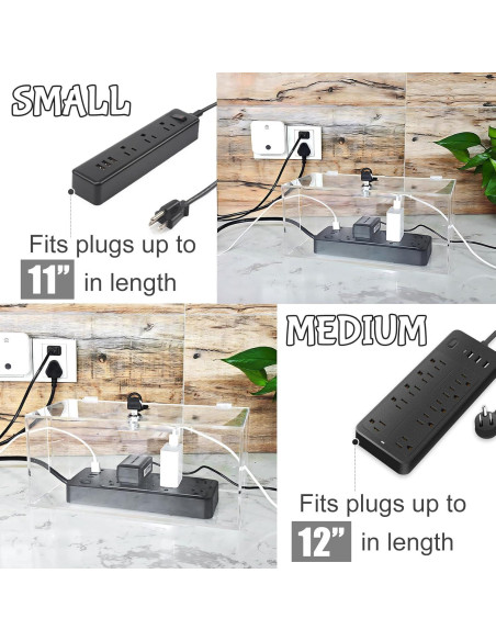 Caja Organizadora de Cables 2PCS Acrílico PILISPARK Transparente