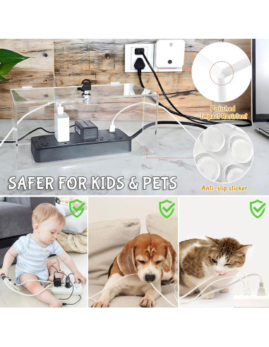 Caja Organizadora de Cables 2PCS Acrílico PILISPARK Transparente