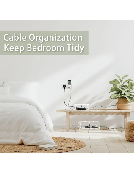 Caja Organizadora de Cables 2PCS Acrílico PILISPARK Transparente