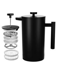 Cafetera Prensa Francesa Coffito 34oz Acero Inoxidable Negro