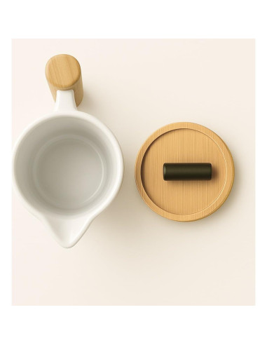 Cafetera Prensa Francesa StramperPress con Temporizador - Cerámica Blanca