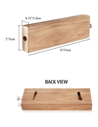 Barra Magnética para Cuchillos Hecef 15 cm Madera Acacia