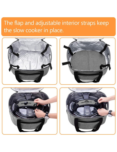 Bolsa de transporte para olla de cocción lenta LUXJA 6-8 qt