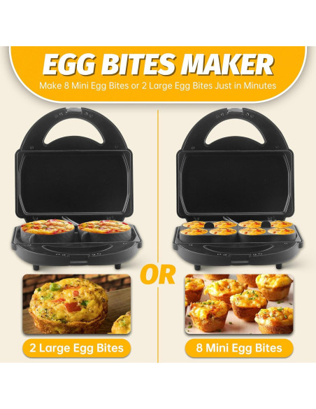 Hacedor de Bocados de Huevo FineMade 900W con Moldes de Silicona