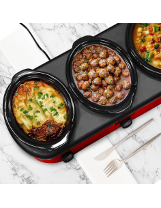 Olla de Cocción Lenta Triple Elite Gourmet EWMST-325R 7.5L 2