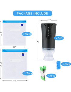 Bolsas Sous Vide MOMODA - Set de 20 Reutilizables con Bomba 2