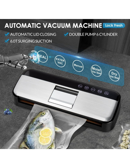 Máquina de Sellado al Vacío TEZILON AP-18 Automática 125W