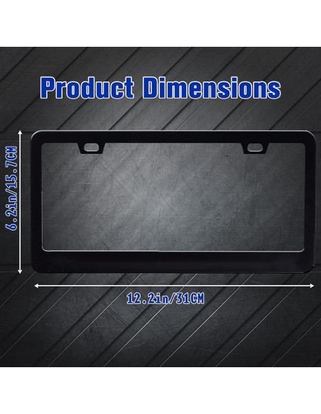 Marco de Placa de Licencia Gato Negro HOWKWAWY Acero Inoxidable