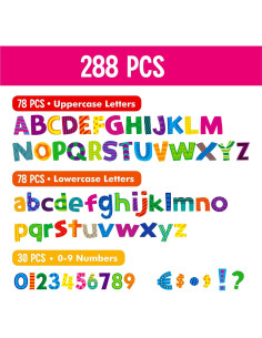 Conjunto de Letras y Números SpriteGru 288 Piezas Colorido 2