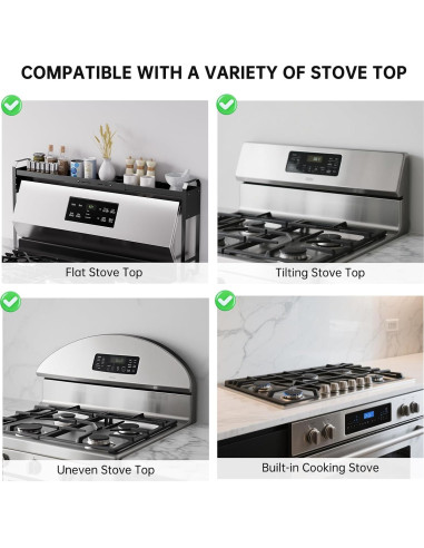 Estante de Especias WOCHUANGSI Negro Expandible 69.2-82.7 cm