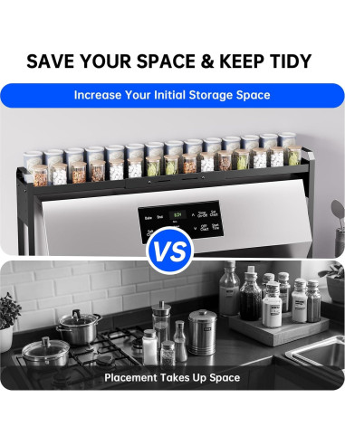 Estante de Especias WOCHUANGSI Negro Expandible 69.2-82.7 cm