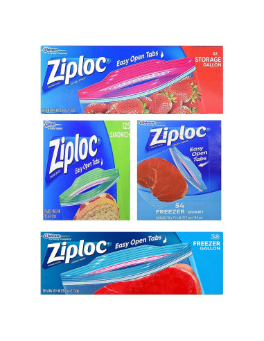 Combo Ziploc 54 Bolsas Congelador, 125 Sándwich, 52 Almacenamiento