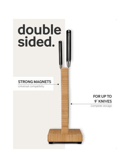 Bloque Magnético para Cuchillos LARHN de Madera 32x26 cm