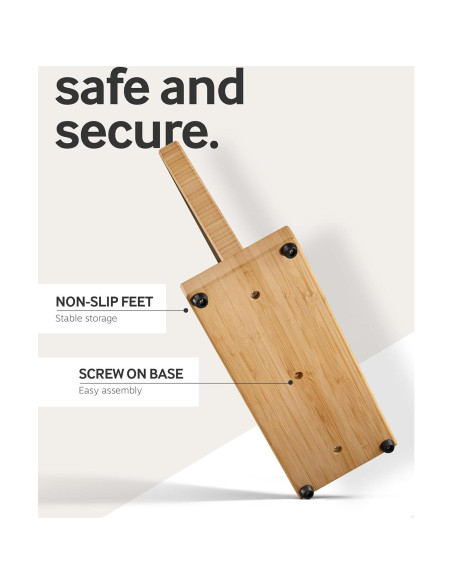 Bloque Magnético para Cuchillos LARHN de Madera 32x26 cm