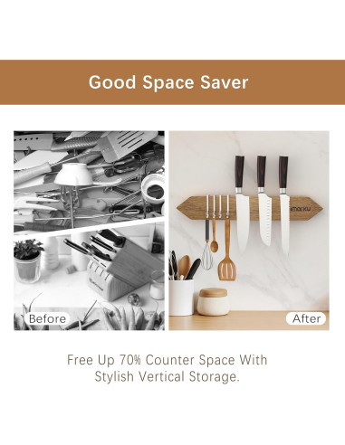 Soporte Magnético para Cuchillos imarku 40.64 cm Acacia Natural