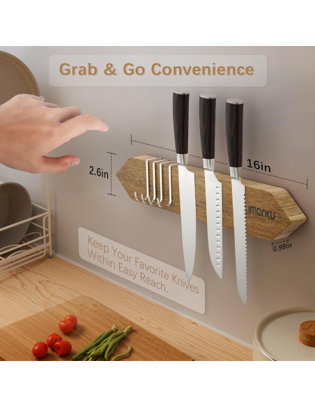Soporte Magnético para Cuchillos imarku 40.64 cm Acacia Natural