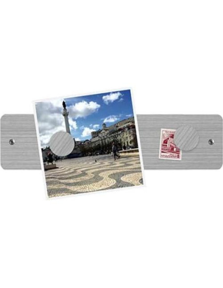 Tablero de Anuncios Magnético Tres por Tres Acero Inoxidable 30.5x7.6 cm
