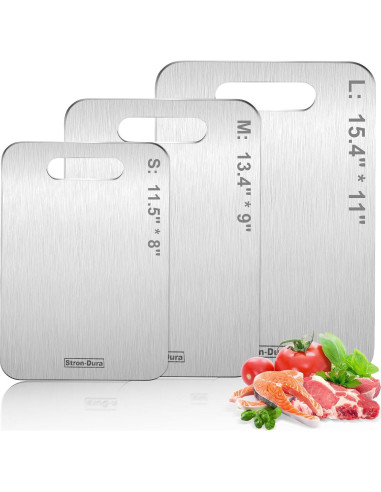Tabla de Cortar Stron-Dura Acero Inoxidable 29.2x20.3 cm
