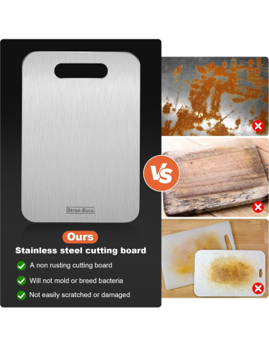 Tabla de Cortar Stron-Dura Acero Inoxidable 29.2x20.3 cm