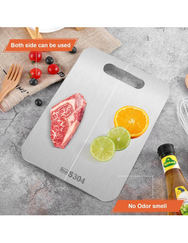 Tabla de Cortar Stron-Dura Acero Inoxidable 29.2x20.3 cm