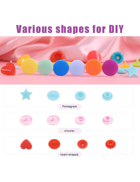 Kit de Broches de Costura Swpeet Rosa con 300 Conjuntos