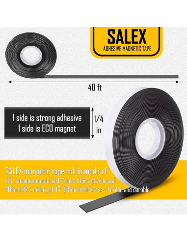Cinta Magnética Autoadhesiva SALEX 6.35 mm x 12.19 m