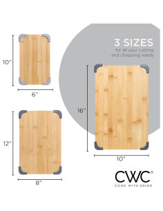 Juego de 3 Tablas de Cortar Antideslizantes Cook with Color 2