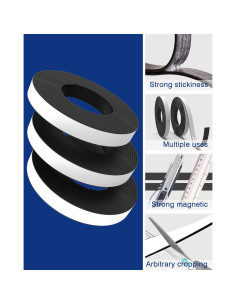 Cinta Magnética Adhesiva Gwybkq 3 Rollos 10 Pies 12.7mm 2
