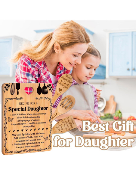 Conjunto de Regalos de Cumpleaños para Hija Apjielop - Tabla de Cortar y Utensilios de Bambú