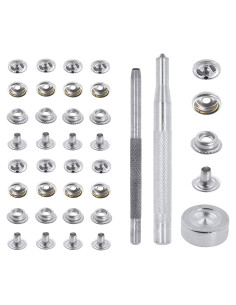 Kit de Botones de Presión Mandala Crafts Acero Inoxidable 15mm