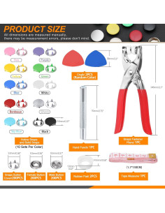 Kit de Botones a Presión Rustark 808 Piezas Multicolor 2