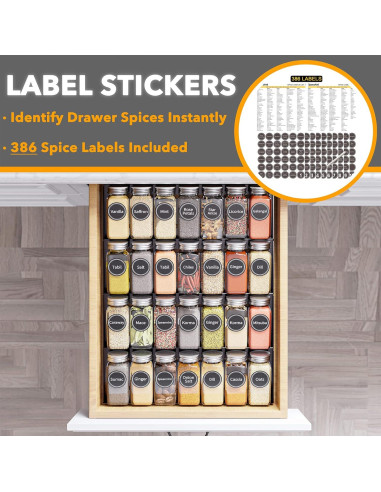 Organizador de Cajones SpaceAid con 28 Tarros y 386 Etiquetas