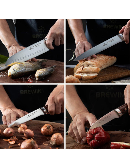 Juego de Cuchillos de Chef Brewin Chefilosophi 5 PCS Pakkawood