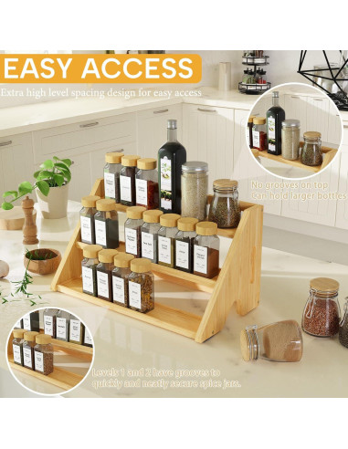 Organizador de Especias CCHIDG Amarillo 3 Niveles 27 Frascos