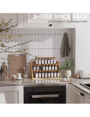 Organizador de Especias CCHIDG Amarillo 3 Niveles 27 Frascos