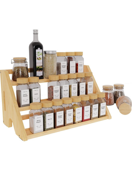 Organizador de Especias CCHIDG Amarillo 3 Niveles 27 Frascos