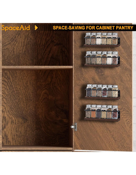 Organizador de Especias SpaceAid 4 Estantes Montaje en Pared