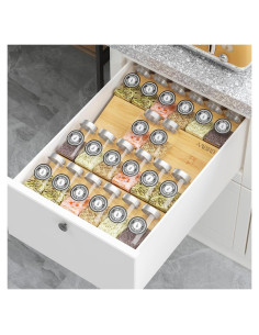 Organizador de Especias de Bambú AMBIRD 4 Niveles 24.1 cm