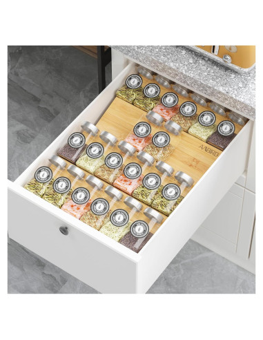 Organizador de Especias de Bambú AMBIRD 4 Niveles 24.1 cm