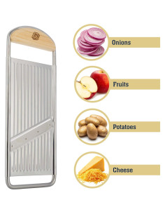 Rallador de Queso de Mano Kings County Tools - Acero Inoxidable y Madera de Cereza 2