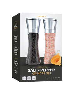 Juego de Molinillos de Sal y Pimienta Roozzen 0.52 kg Manual