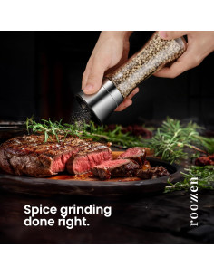 Juego de Molinillos de Sal y Pimienta Roozzen 0.52 kg Manual 2