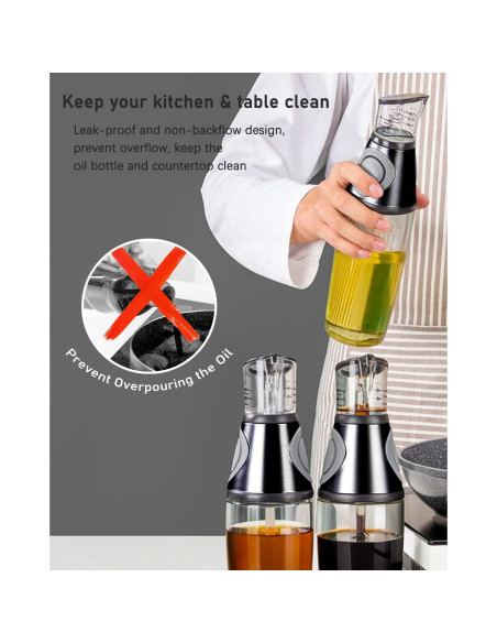 Botella dispensadora de aceite KITLAB 250ml vidrio sin plomo