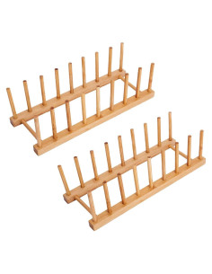 Estante para Secar Platos Ahyuan de Bambú Natural 35x13 cm