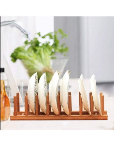 Estante para Secar Platos Ahyuan de Bambú Natural 35x13 cm 2
