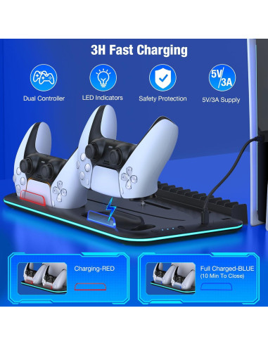 Soporte de Enfriamiento y Carga para PS5 Slim EUROA