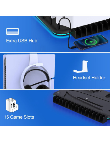 Soporte de Enfriamiento y Carga para PS5 Slim EUROA