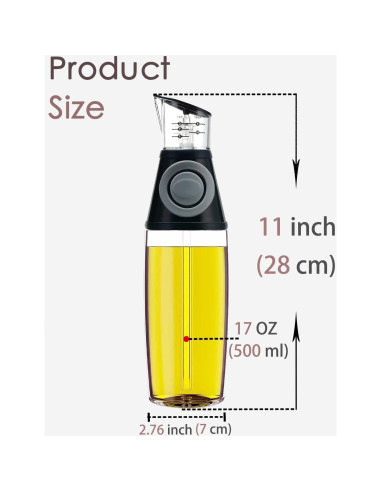 Botella dispensadora de aceite KITLAB 500ml vidrio negro