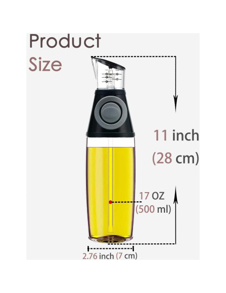 Botella dispensadora de aceite KITLAB 500ml vidrio negro