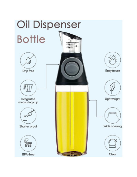Botella dispensadora de aceite KITLAB 500ml vidrio negro